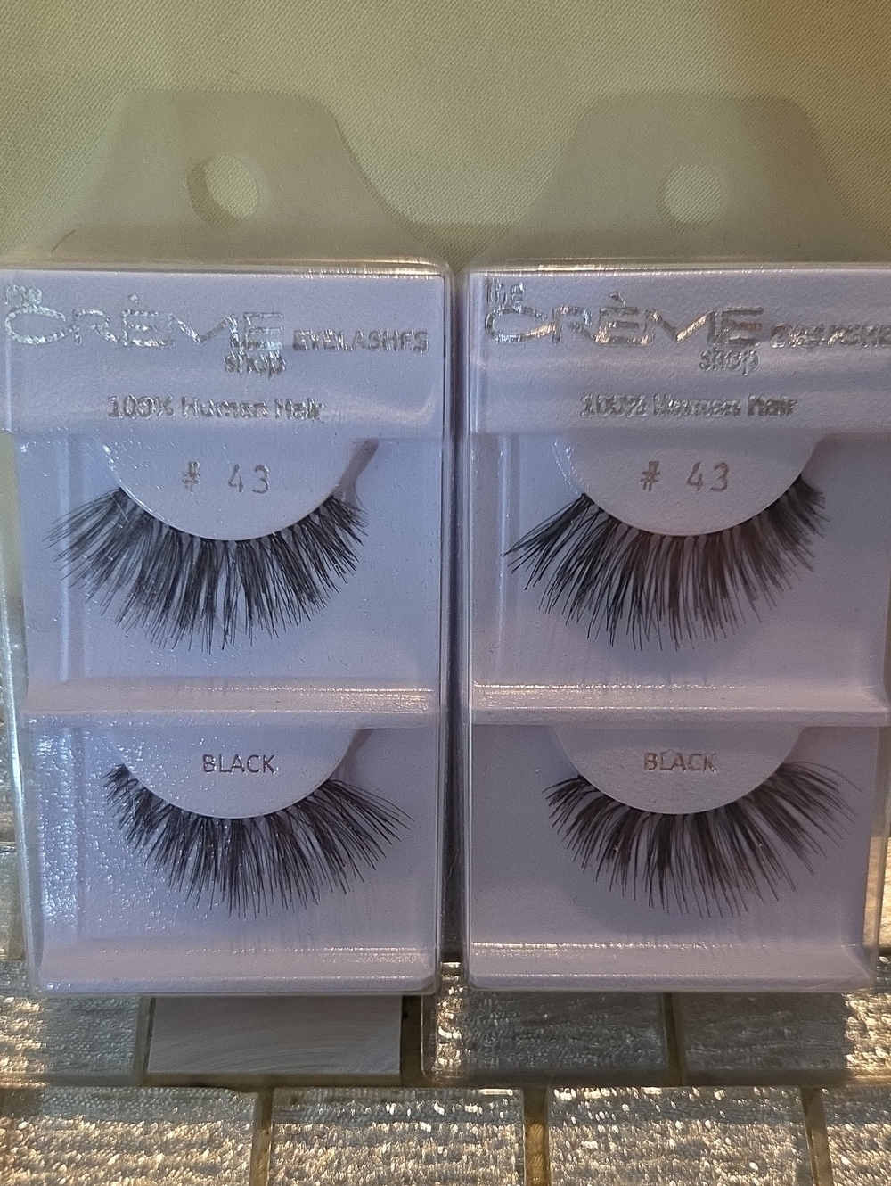 100% Human Hair False Eyelashes 2pk